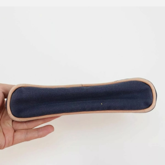 Hermes bolide canvas zip pouch pouchette bag blue silver mini purse travel - Picture 3 of 6